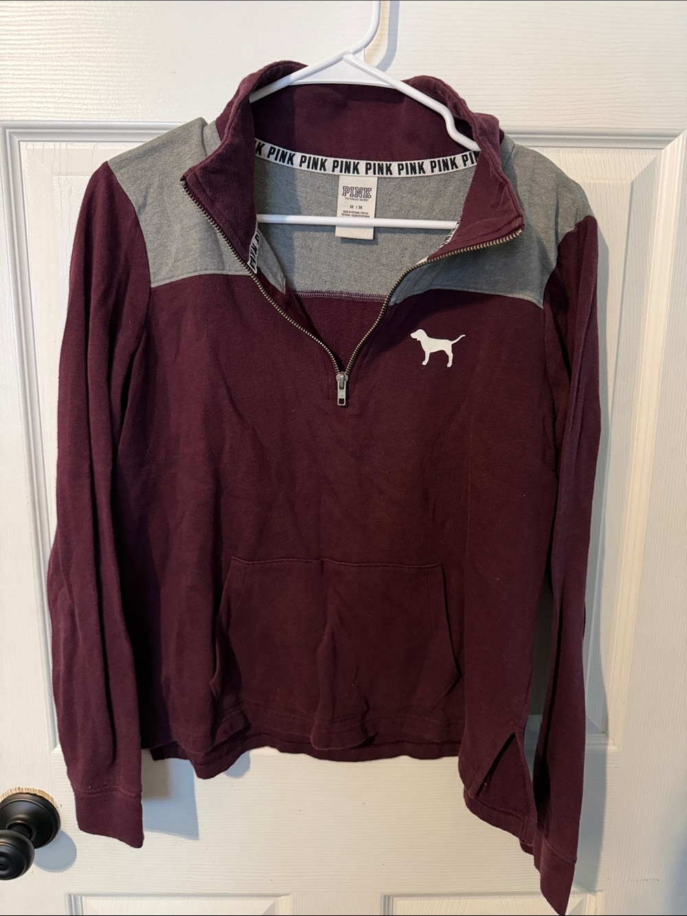 PINK by Victoria's Secret Maroon Quarter-Zip Pullover